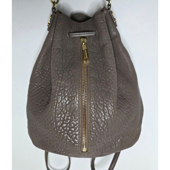 Elizabeth And James Cynnie Bucket Bag or Backpack Taupe Lambskin Leather - Picture 1 of 14